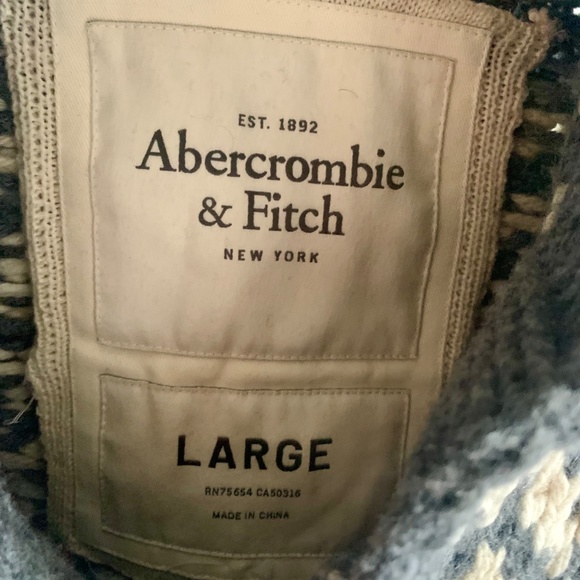 Abercrombie & Fitch Sweater Fair Isle Wool Blend men NEW large - Picture 11 of 13